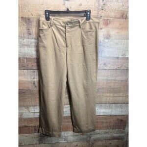 LAUREN Ralph Lauren Women’s Brown Flat Front Casual  Caitlin Pants Size 10 H*